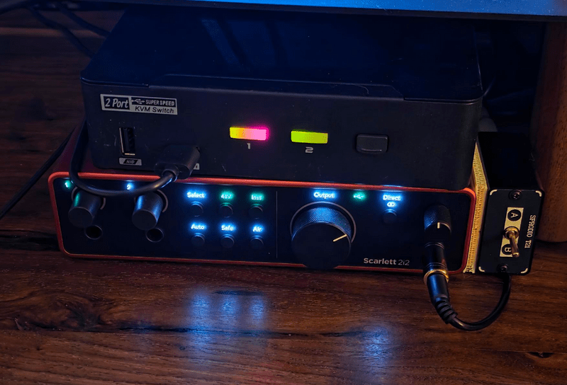 KVM and Scarlett audio interface