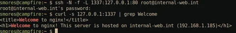 Interacting with port 80 on internal-web.int