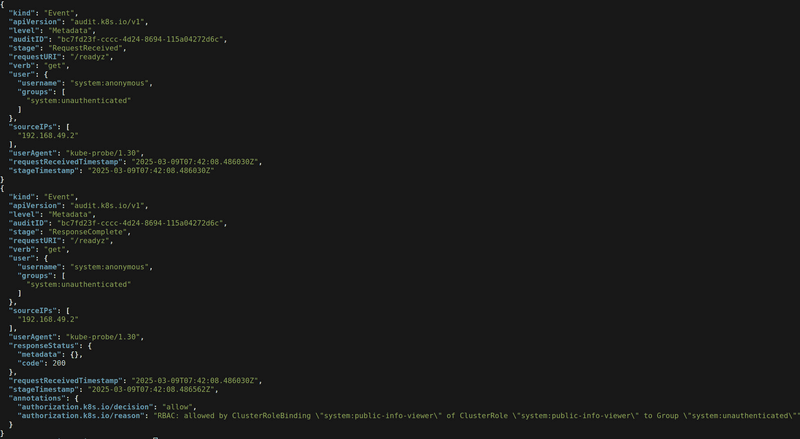 A single request/response at the metadata level