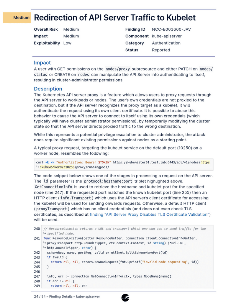 Security Audit - kubernetes/kubernetes#119270