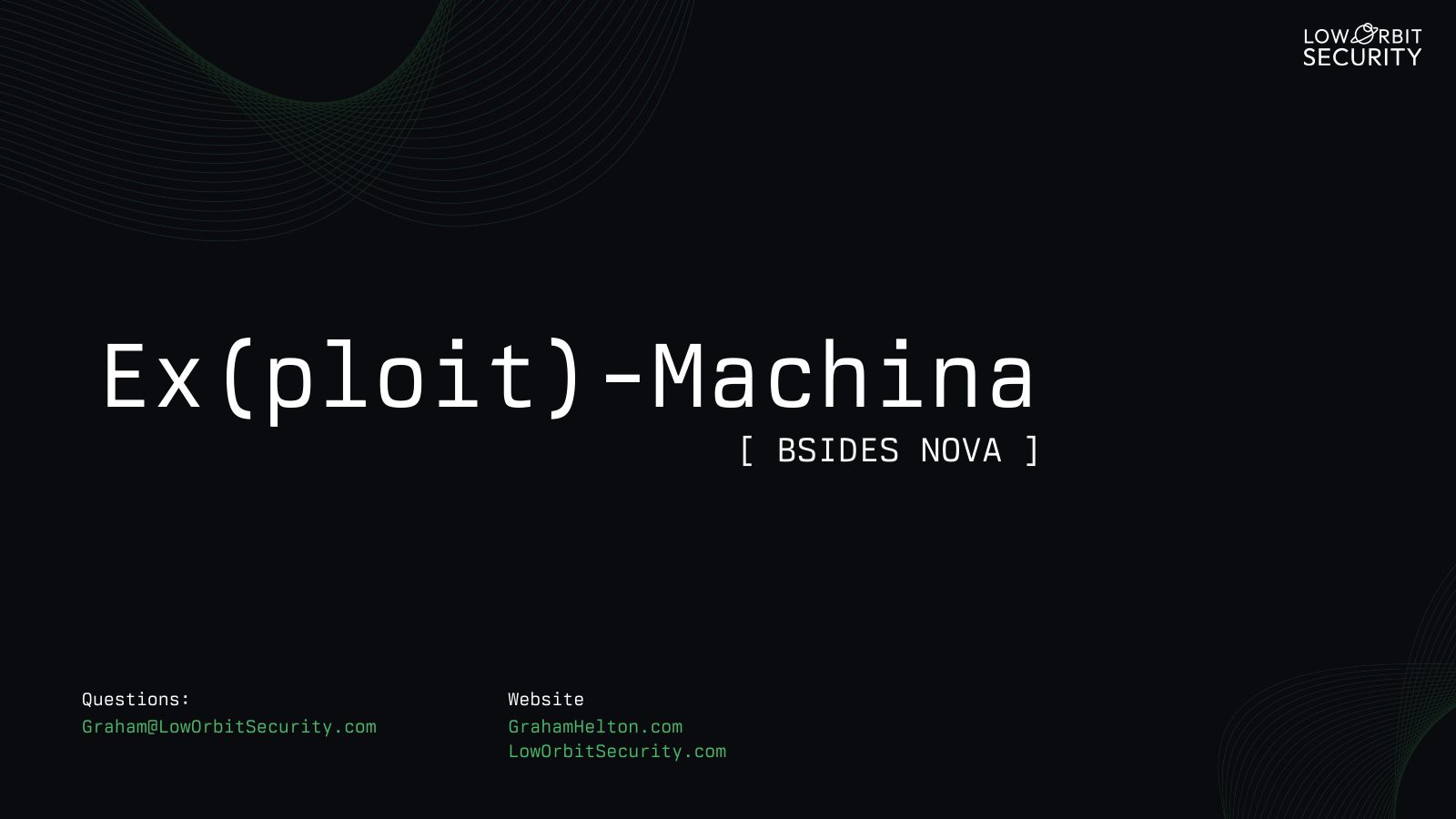 Title slide for Build Your Own Ex(ploit)-Machina