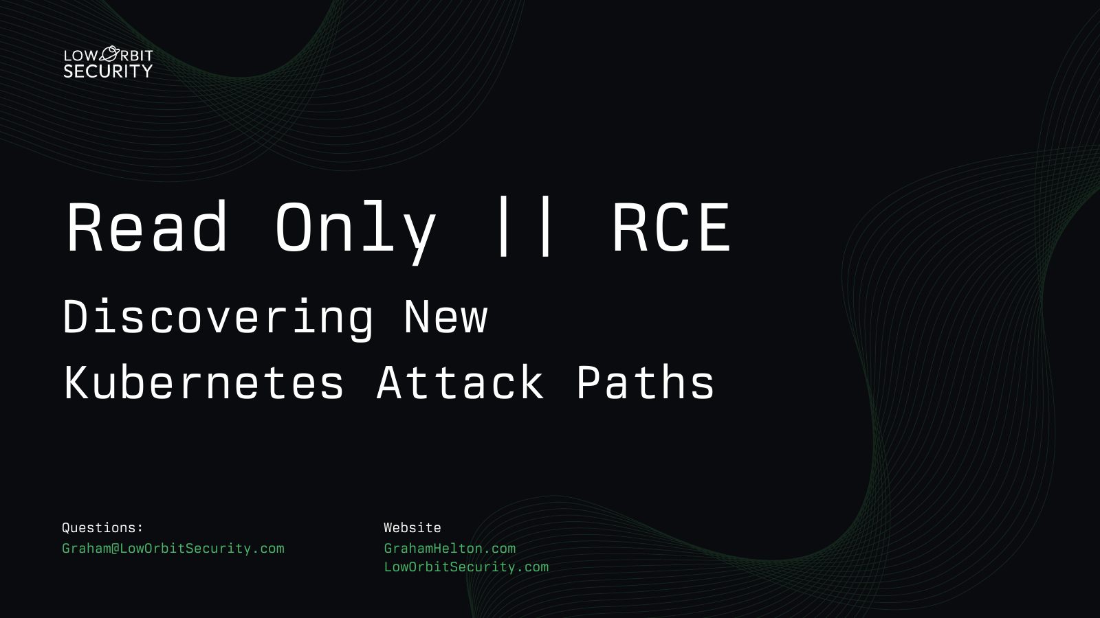 Title slide for Read Only to RCE